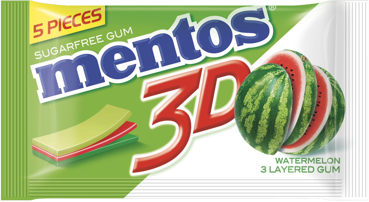 Mentos Gum 3D Finseal Watermelon 5P