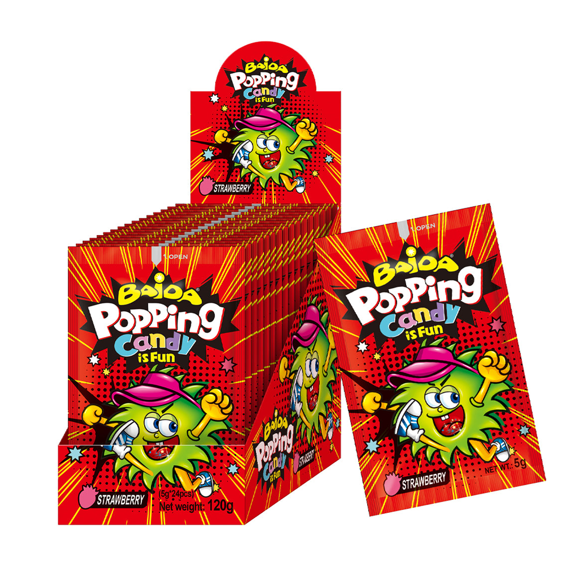 Baida Popping Bag Strawberry - 1 Box (5g*24)