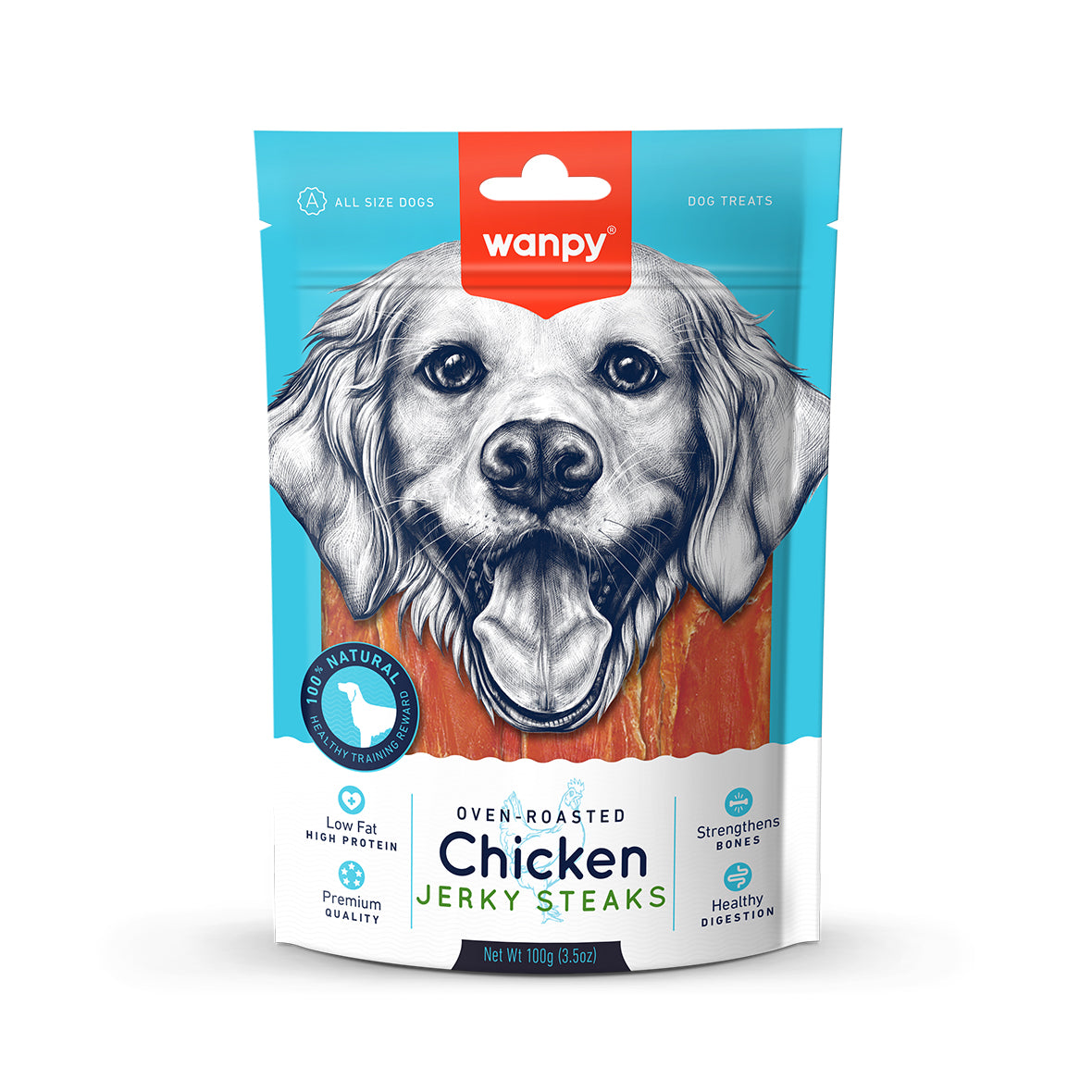 Wanpy Dog Chicken Jerky Steaks 100g