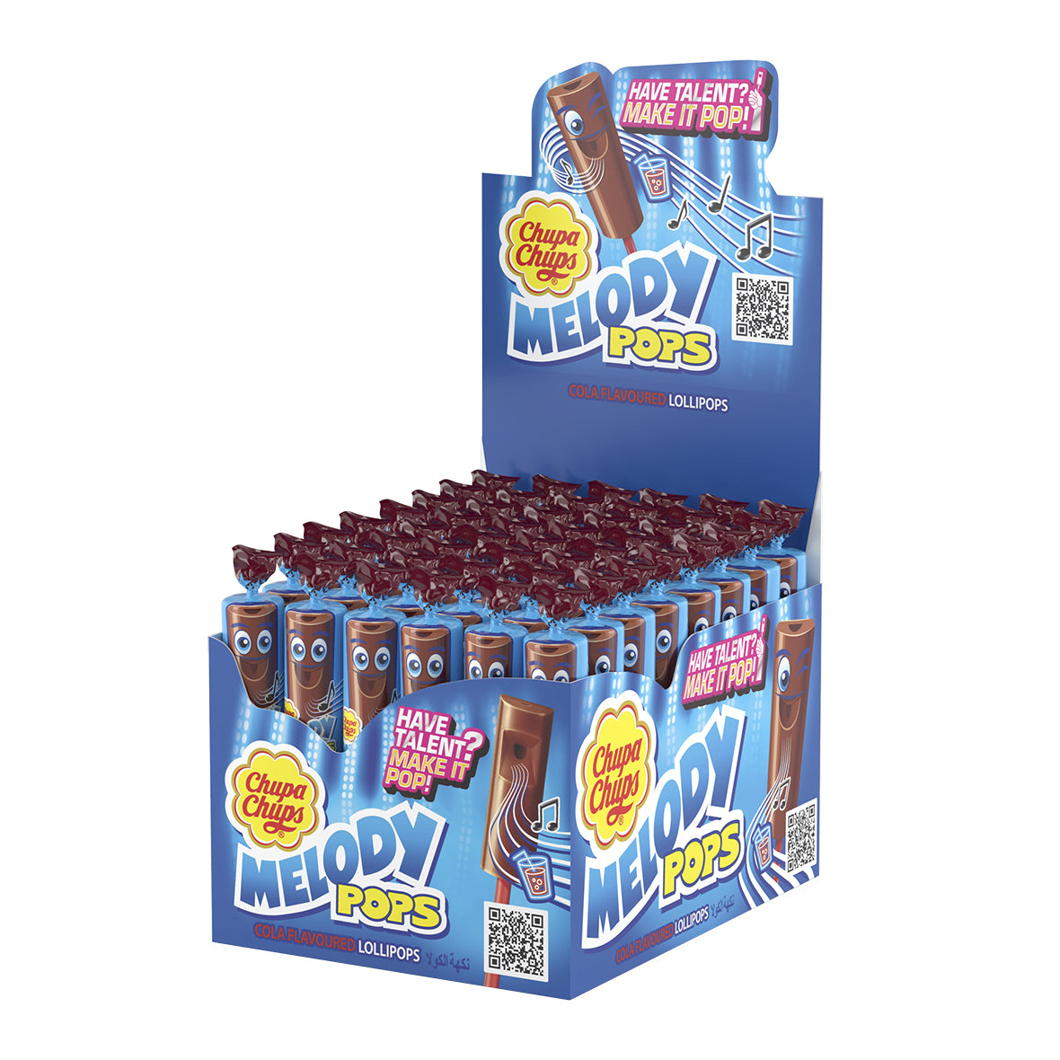 Chupa Chups Melody Whistle Cola Lollipop 1 BOX (48 Lollipops)