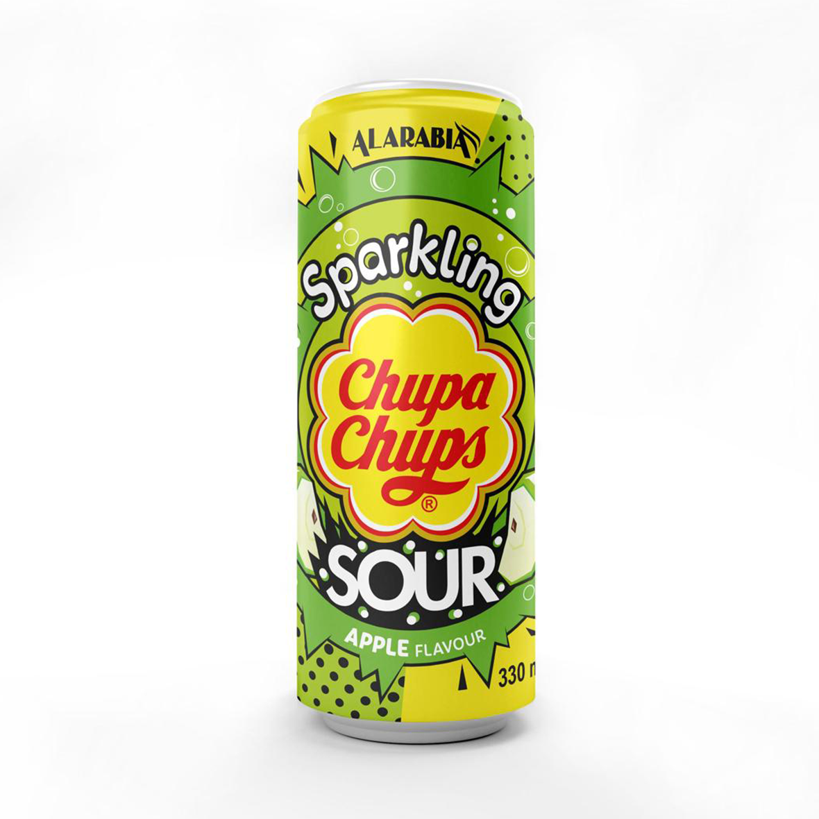 Chupa Chups Sparkling Drinks - Sour Green Apple 330ml