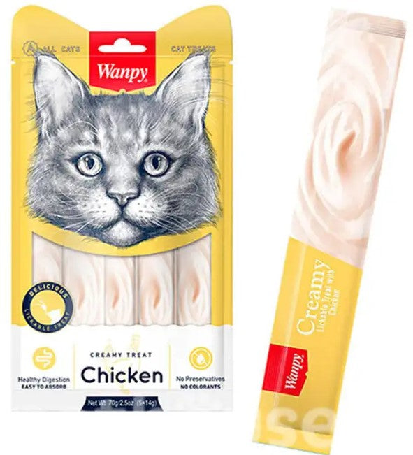 Wanpy Cat Creamy Chicken Treats 70g