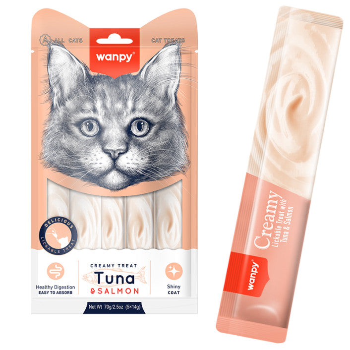 Wanpy Cat Creamy Tuna & Salmon Treats 70g