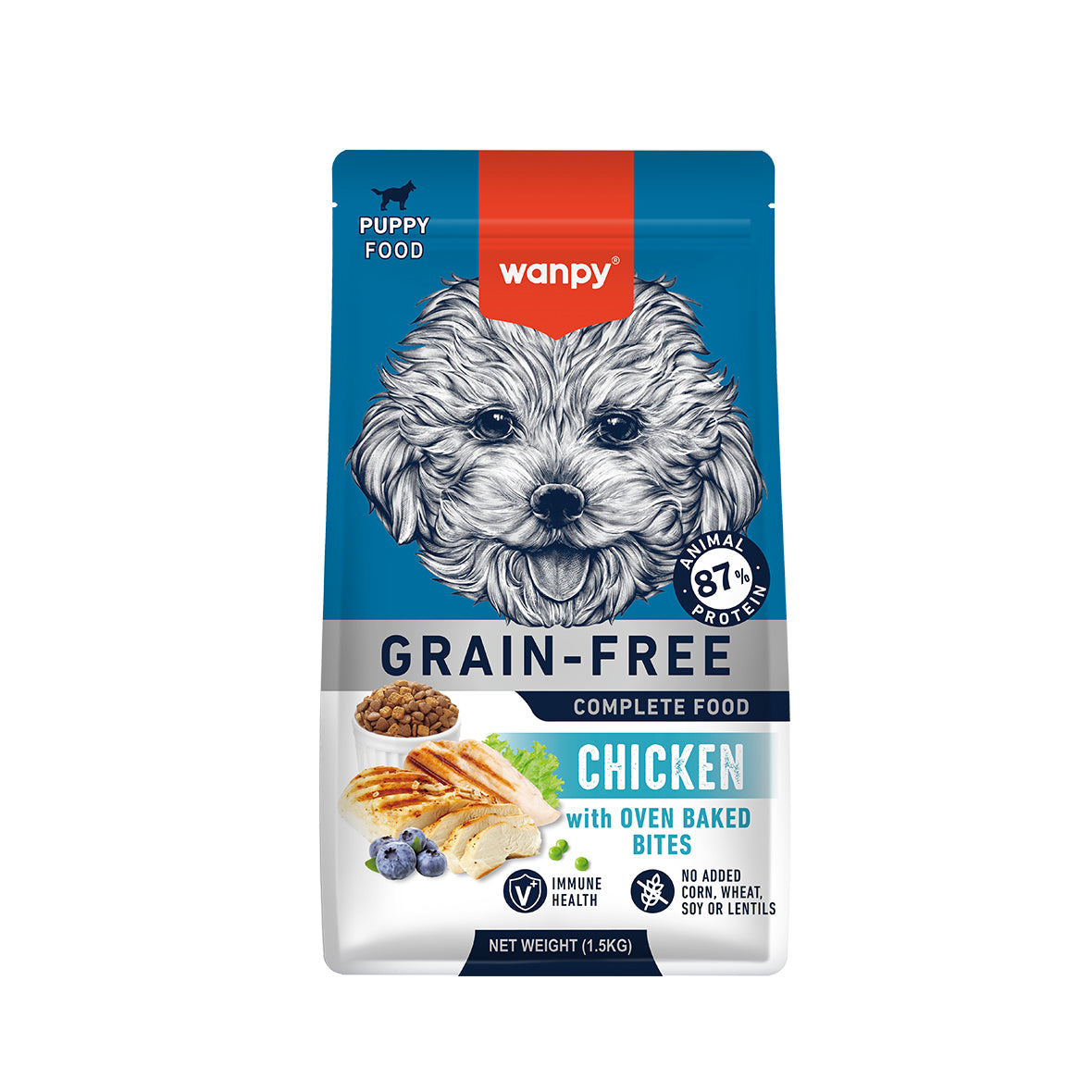 Wanpy Grain Free Dry Food For Puppy-Chicken 1.5KG