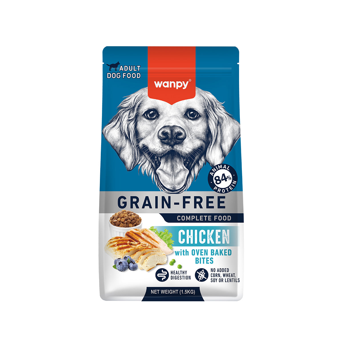 Wanpy Grain Free Dry Food For Adult Dog-Chicken 1.5KG