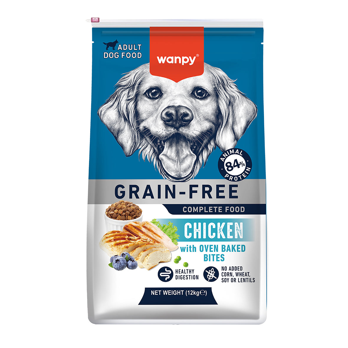 Wanpy Grain Free Dry Food For Adult Dog-Chicken 12KG