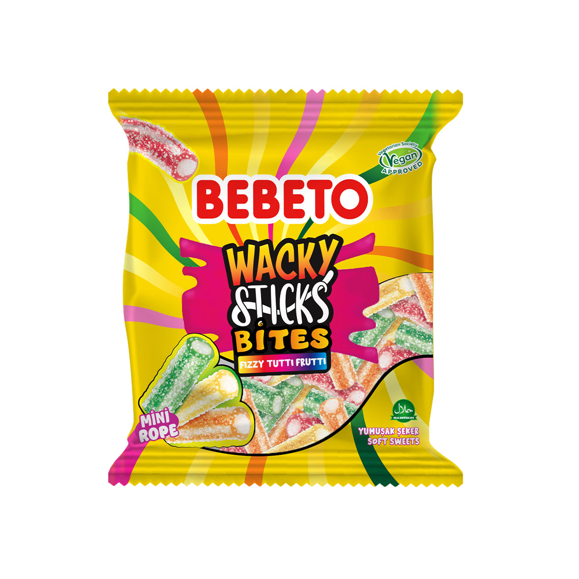 Bebeto Wacky Sticks Mini Ropes Bites 135g