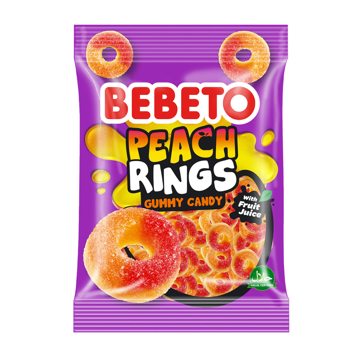 Bebeto Small Pouch Peach Rings 1 BOX (24*18g)