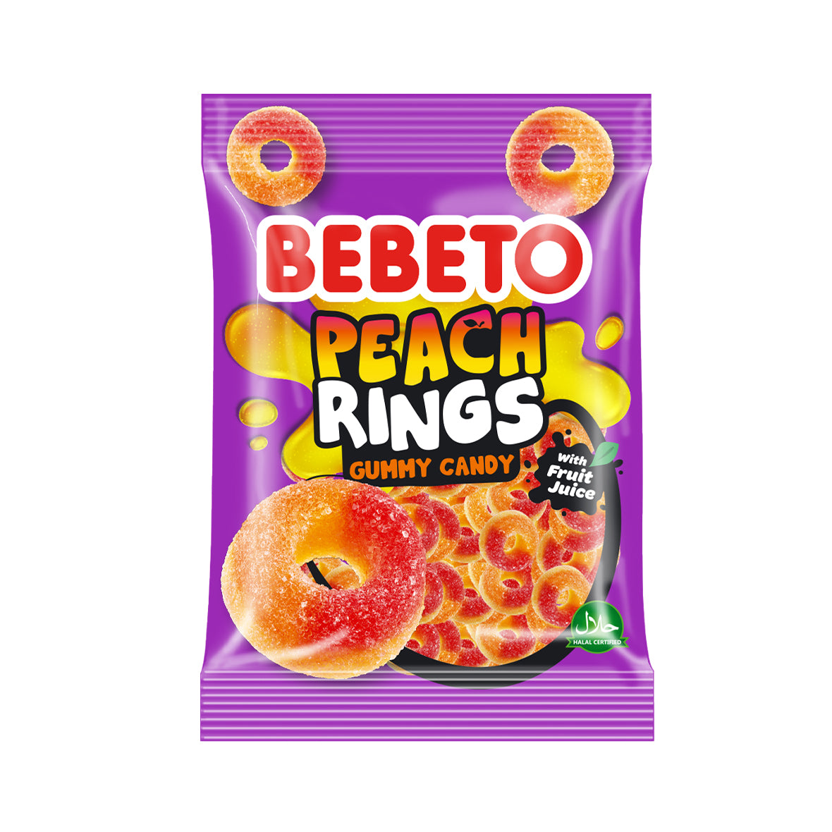 Bebeto Bag Peach Rings 80g