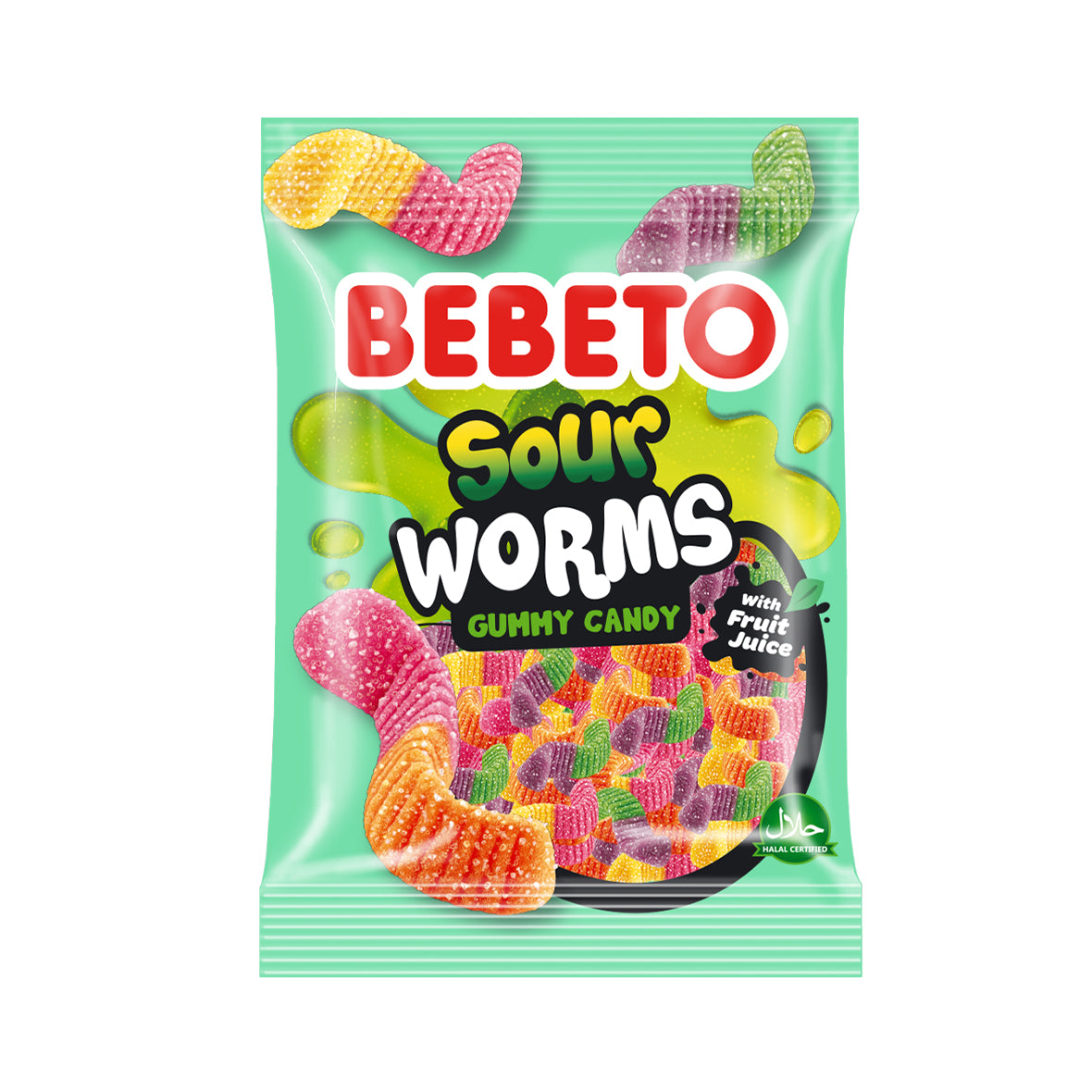 Bebeto Bag Sour Worms 80g