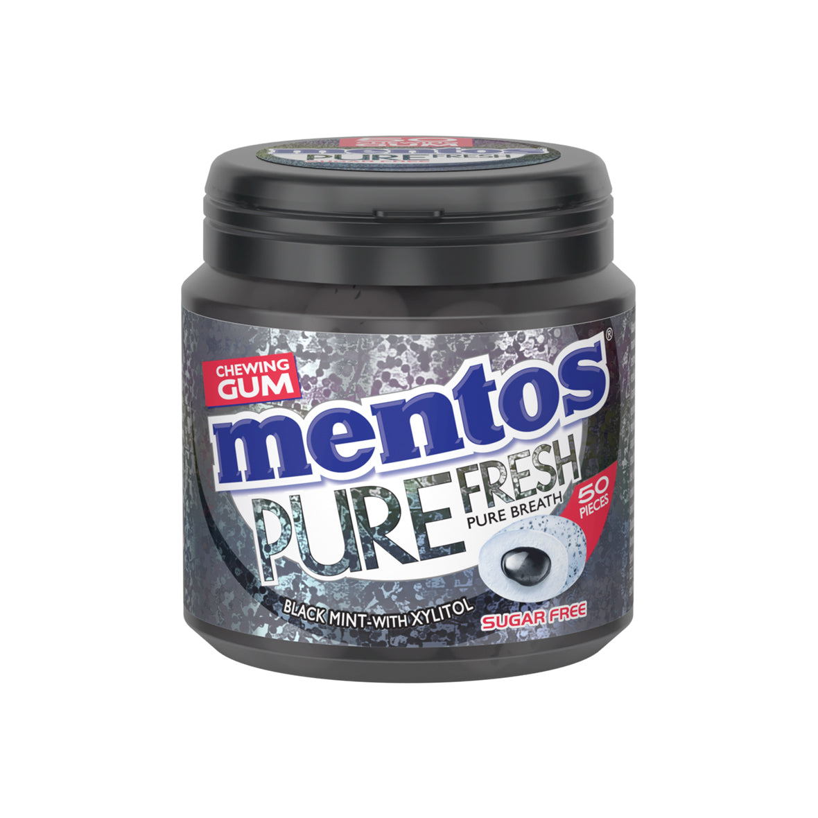 Mentos Gum Pure Fresh Black Mint Licorice (50 Pieces)