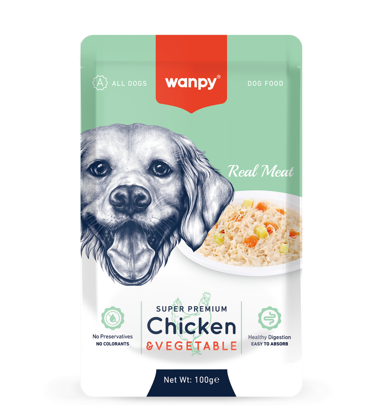 Wanpy Fellits In Jelly Chicken & vegetable for dog 100g