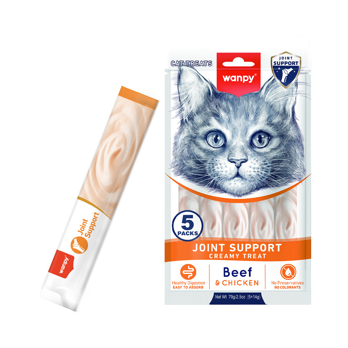 Wanpy Cat Beef & Chicken Treats for Joint Support 70g