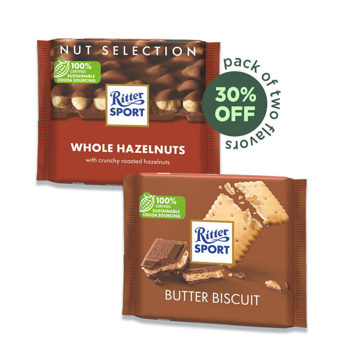 Ritter Sport - Butter Biscuit + Whole Hazelnut (-30%)