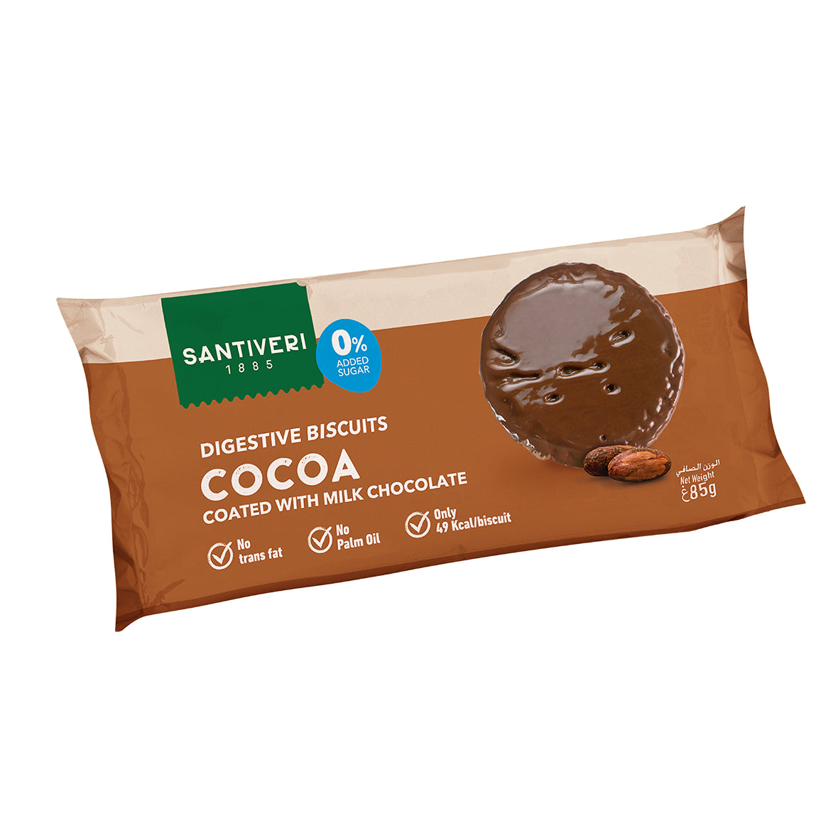 Santiveri Digestive Cocoa w Milk Choco 85g