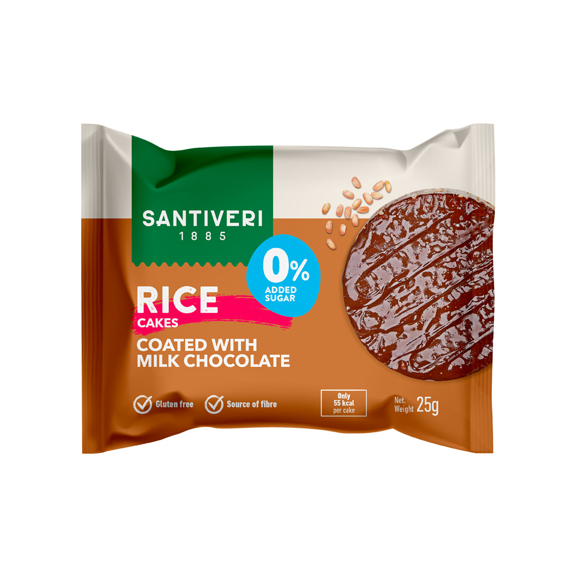 Santiveri Cakes Ricecakes Coated with Milk Chocolate 25g