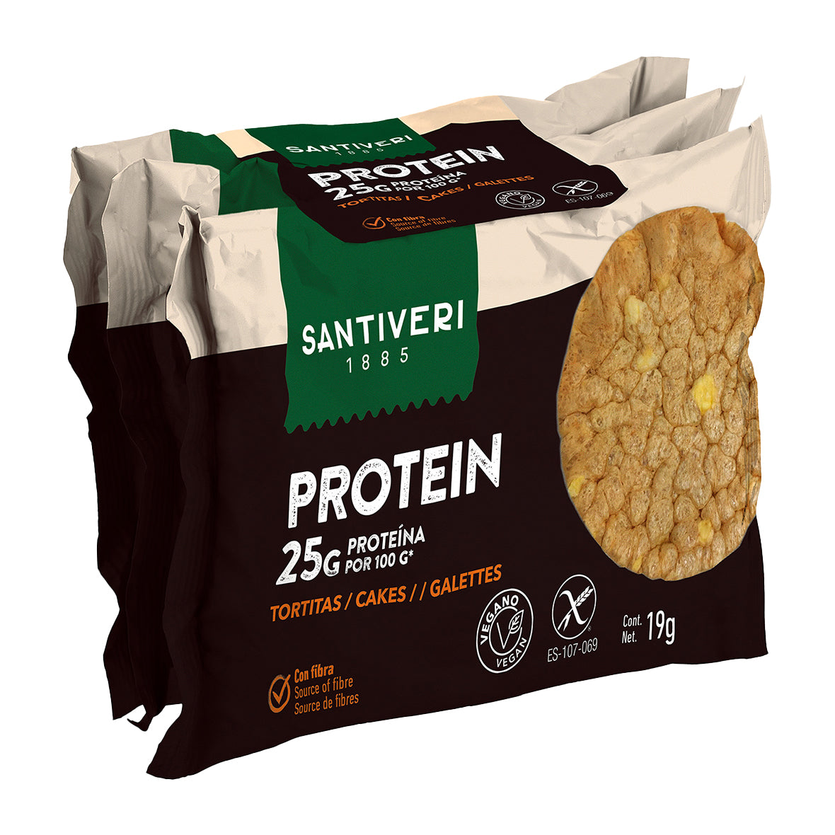 Santiveri Protein Noglut Cakes (19g*3)