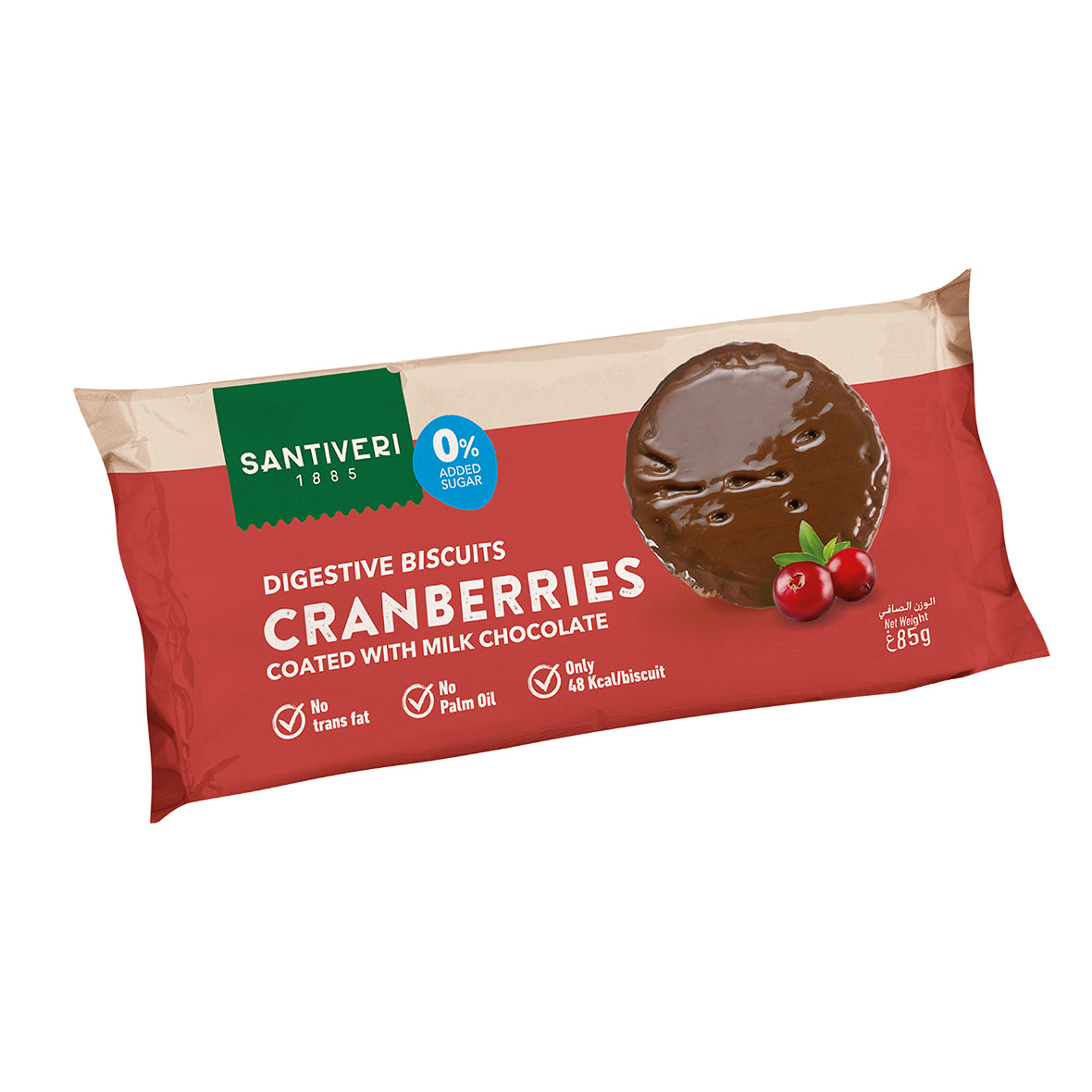 Santiveri Digestive Cranberries w Milk Choco 85g