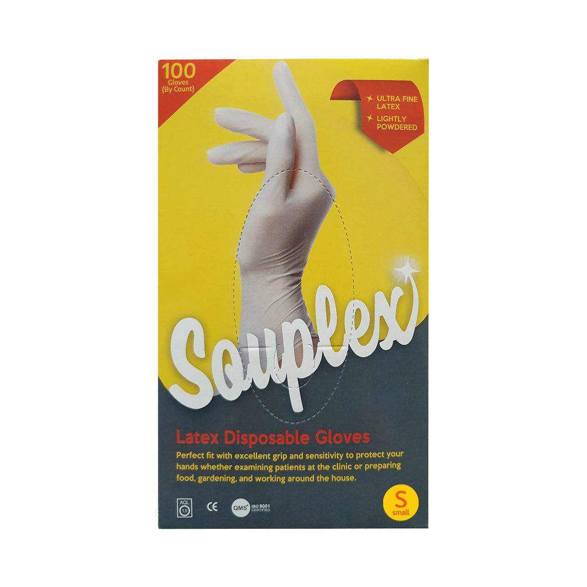 Souplex Disposable Gloves Latex Lightly Powdered 100u - Small