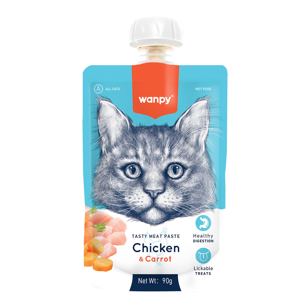 Wanpy Meat Paste Chicken & Carrot for Cat 90g