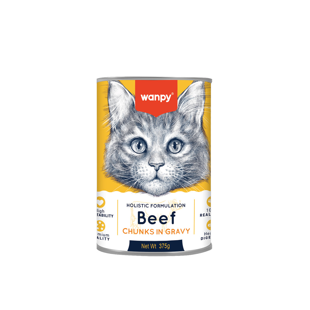 Wanpy Cat Chunks in Gravy-Beef 375g