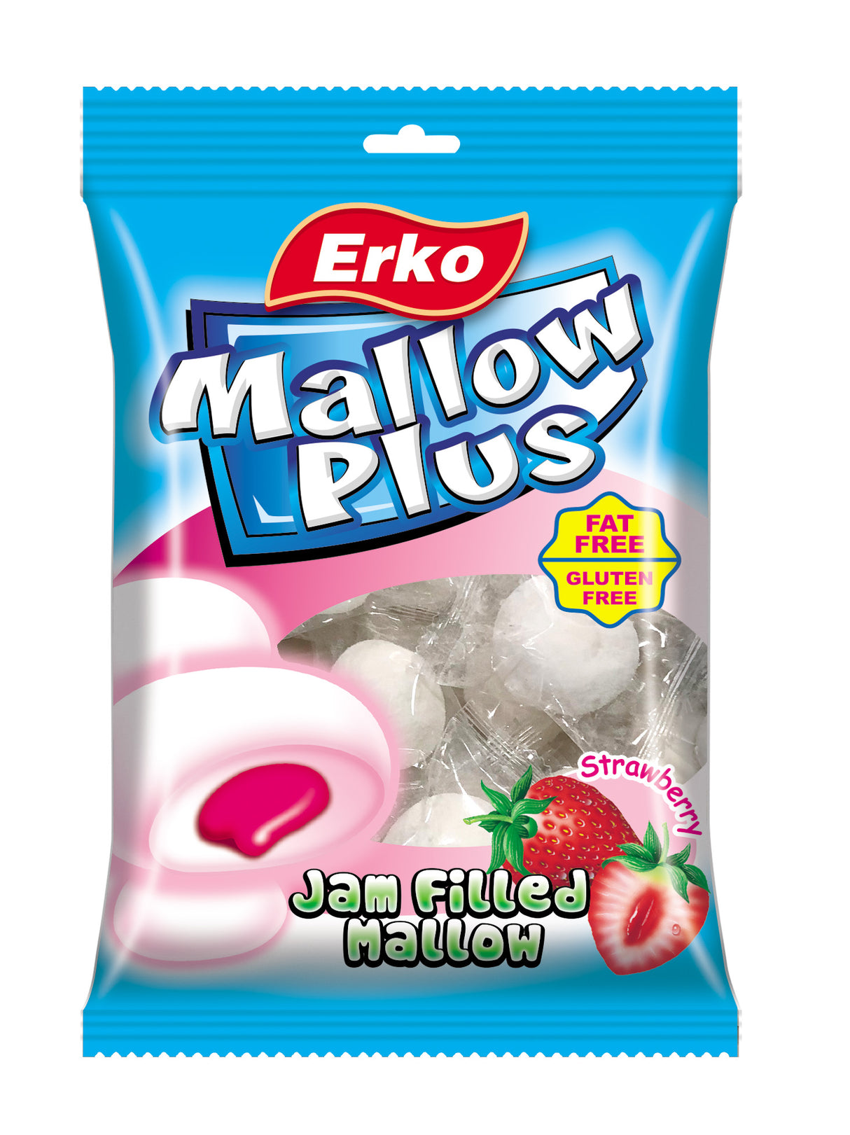 Erko Jam Filled Mallow Strawberry 80g