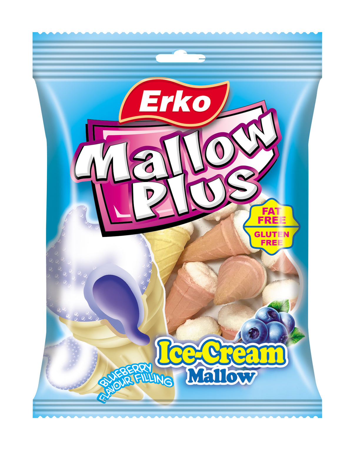 Erko Ice Cream Mallow Blueberry 90g