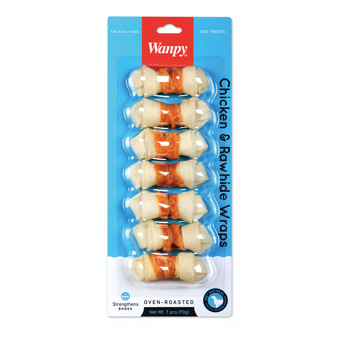 Wanpy Dog Blister Chicken Rawhide Wraps 7PCS