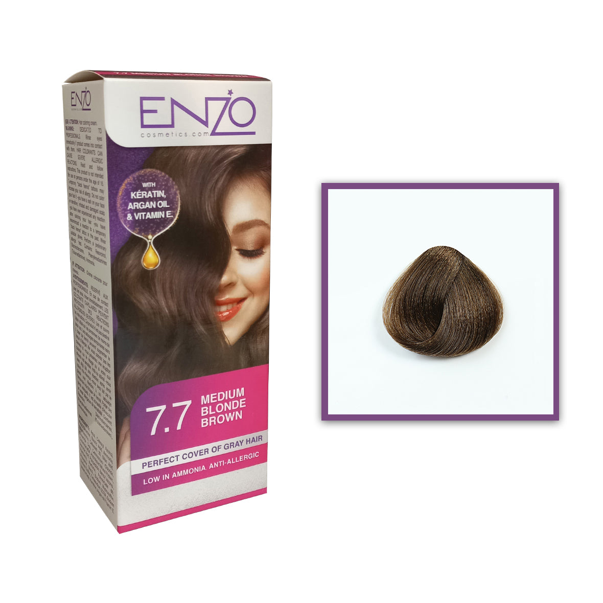 Enzo - Hair Color Women - Medium Blonde Brown 7.7