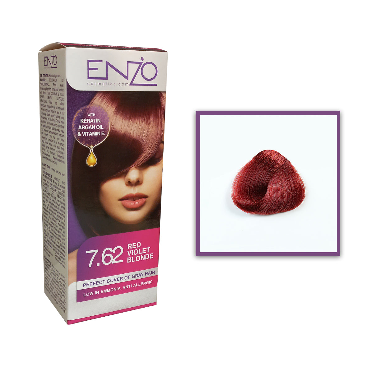 Enzo - Hair Color Women - Red Violet Blonde 7.62