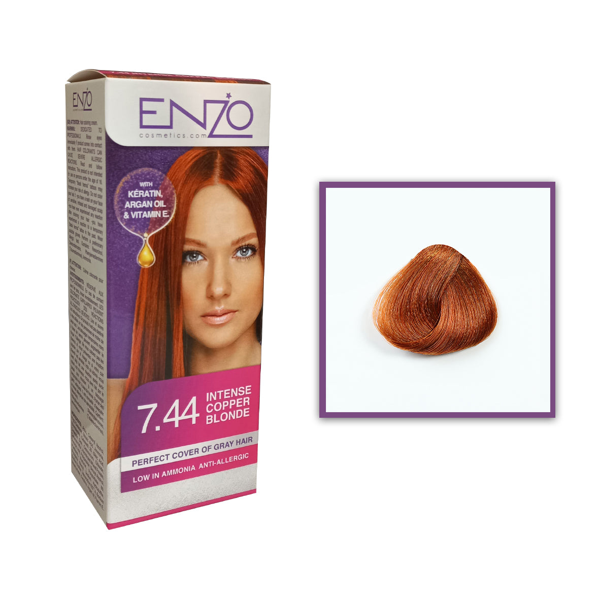 Enzo - Hair Color Women - Intense Copper Blonde 7.44