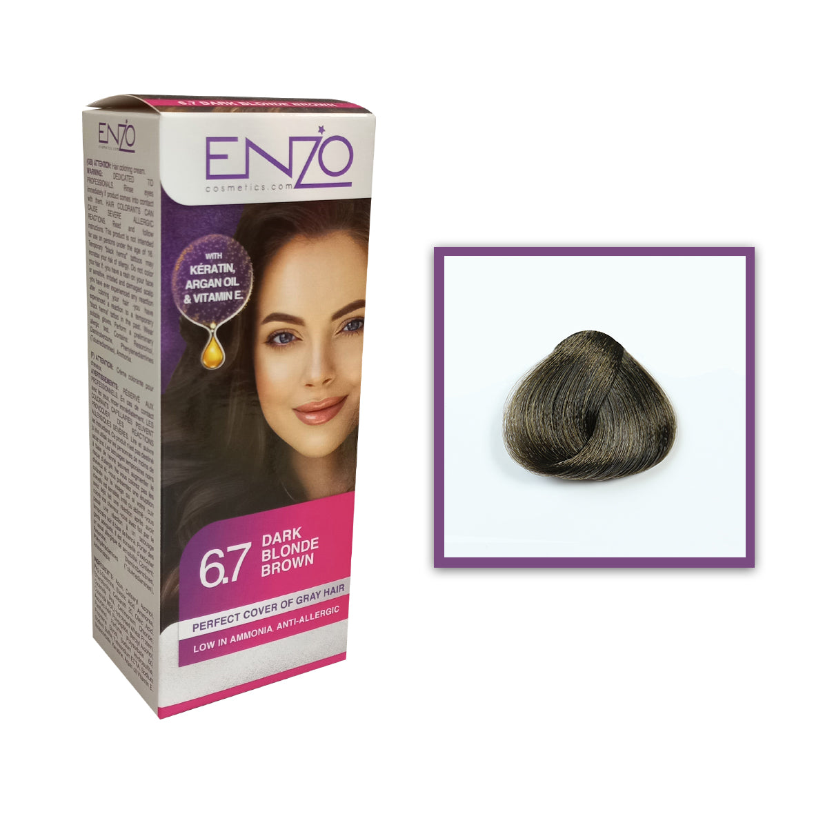 Enzo - Hair Color Women - Dark Blonde Brown 6.7