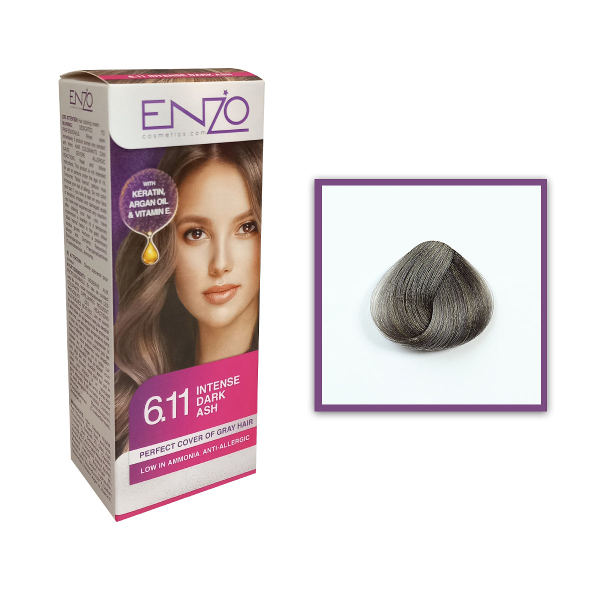 Enzo - Hair Color Women - Intense Dark Ash 6.11