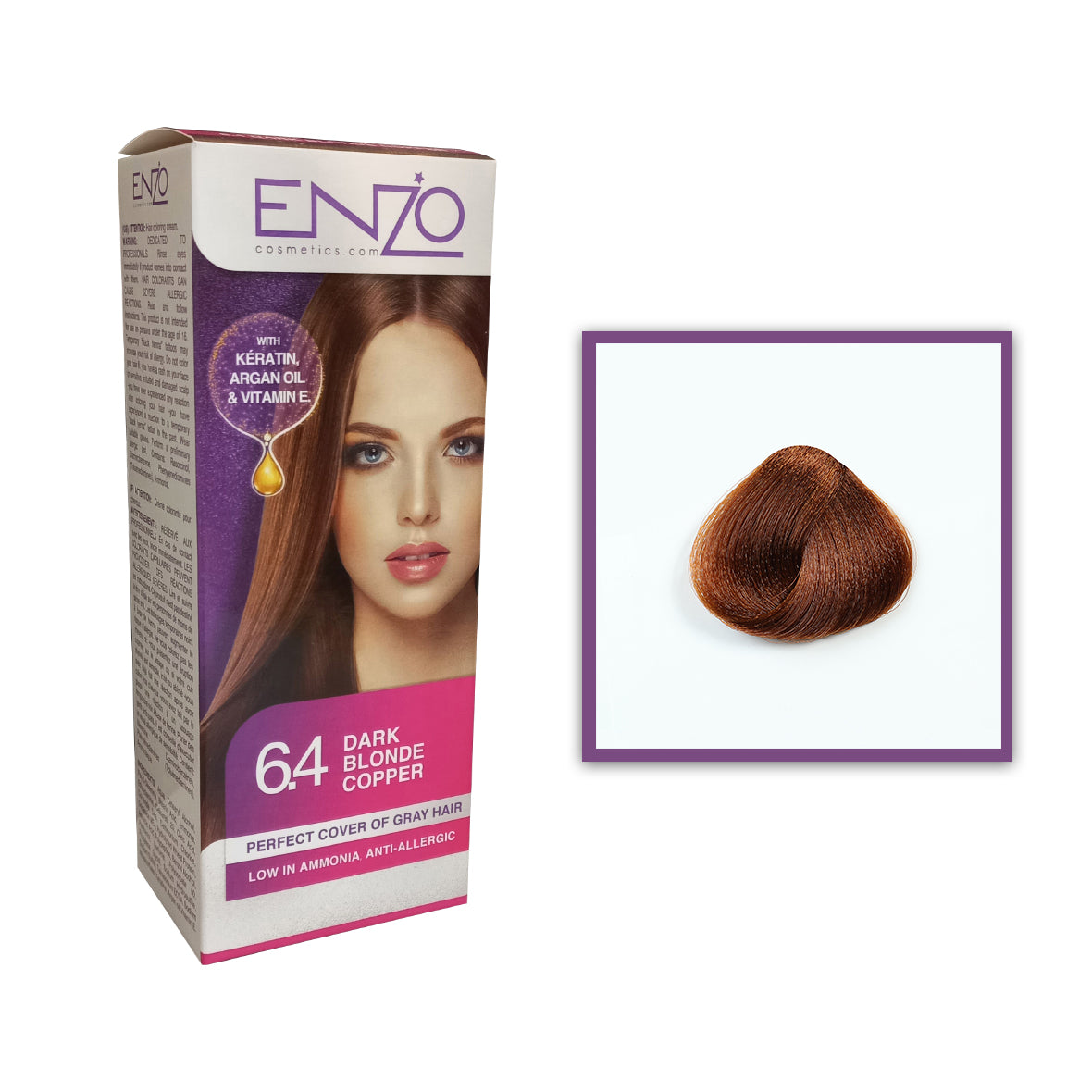 Enzo - Hair Color Women - Dark Blonde Copper 6.4