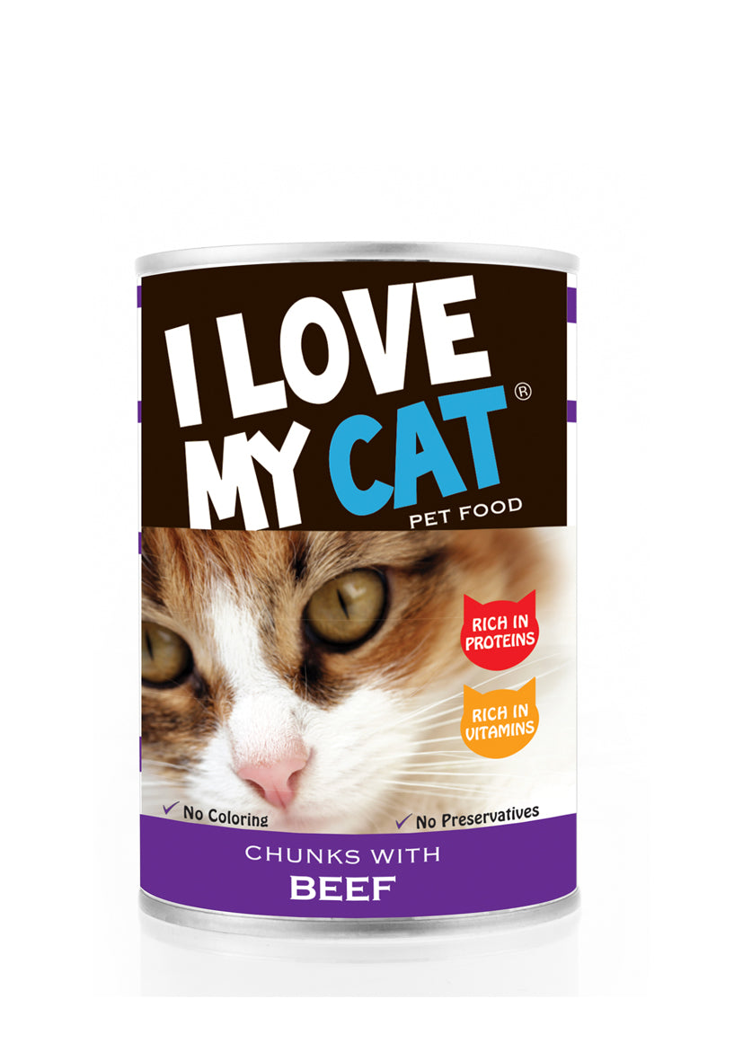 I Love my Cat Chunks with Beef 415g