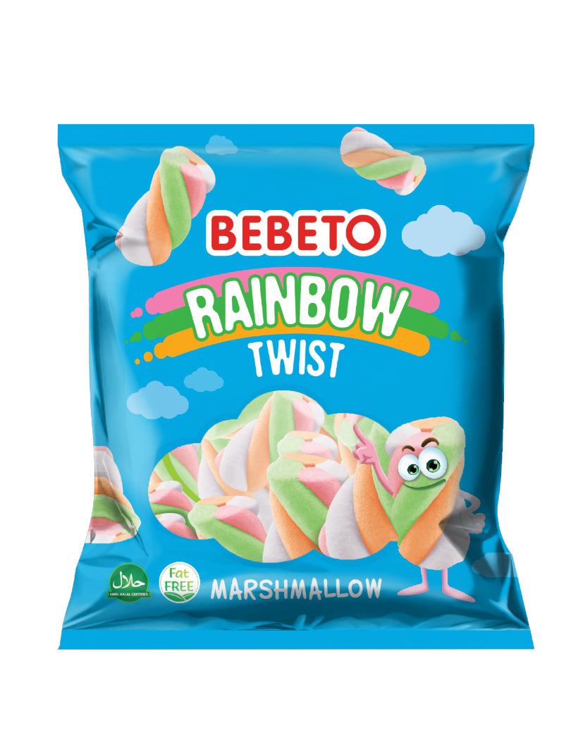 Bebeto Marshmallow Rainbow Twist 60g