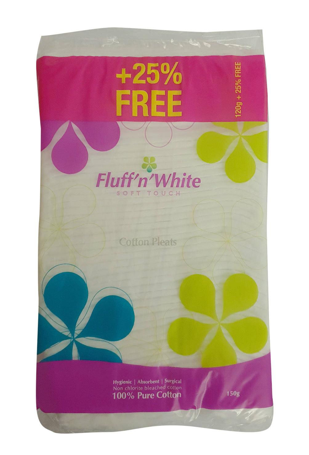 Fluff n White Cotton Pleats 150g (120+25% FREE)