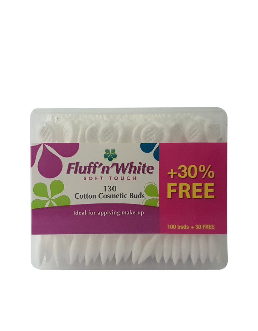 Fluff n White Cotton Buds Cosmetic Rectangular Box 130s (100+30 FREE)