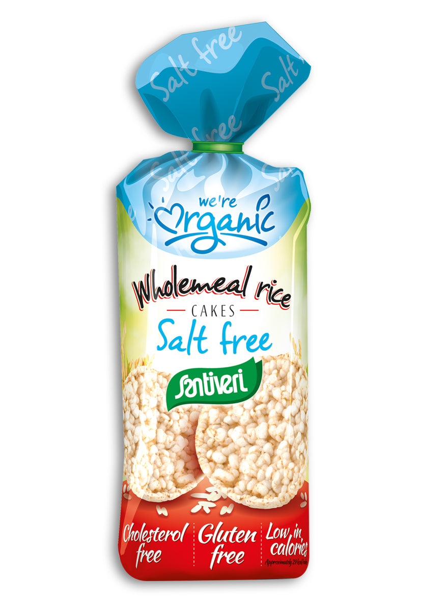 Santiveri Cakes Ricecakes Organic Wholemeal Salt Free 130g