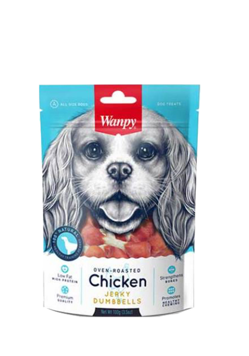 Wanpy Dog Chicken Jerky Dumbbells 100g
