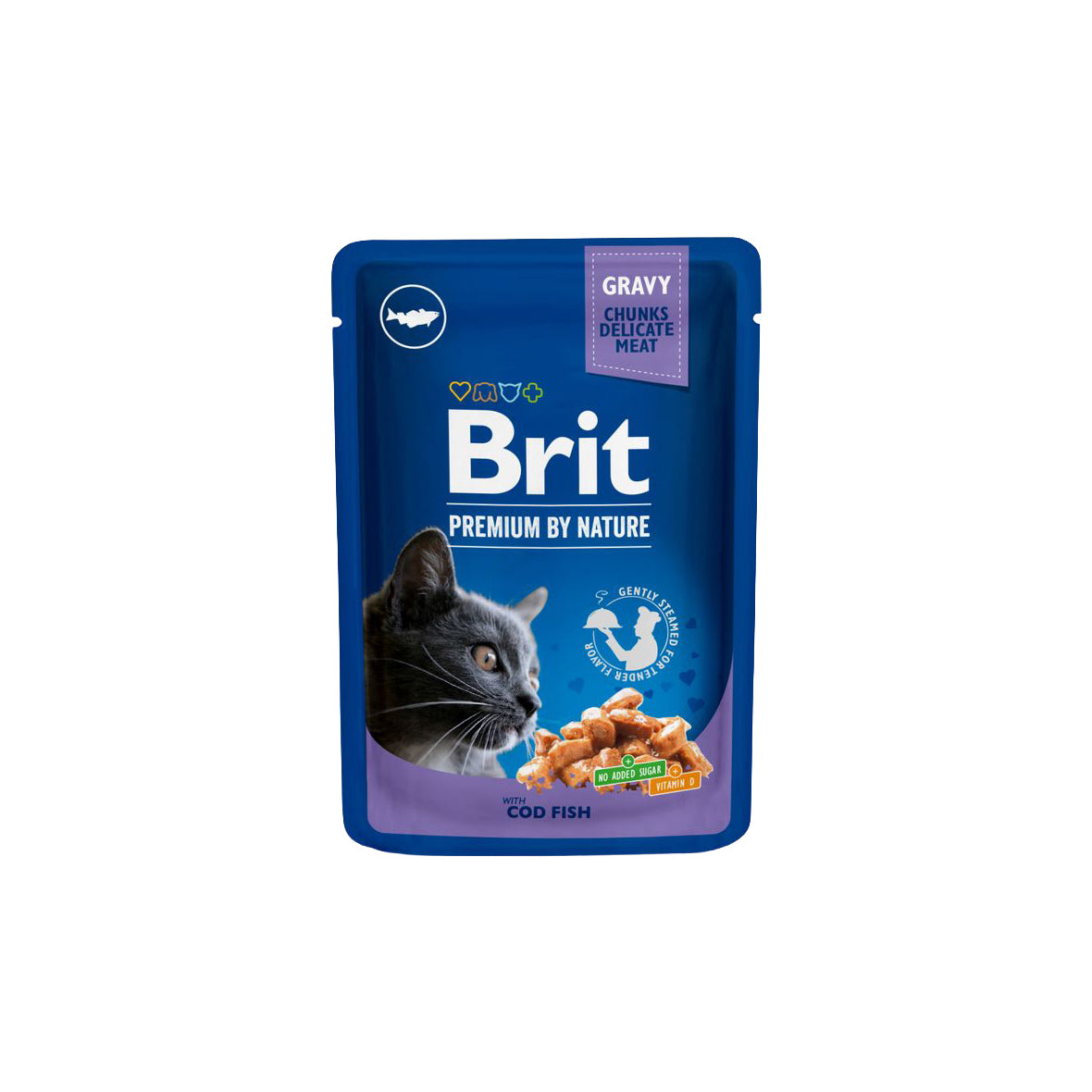Brit Premium by Nature For Adult Cats - Pouch with Cod Fish 100g