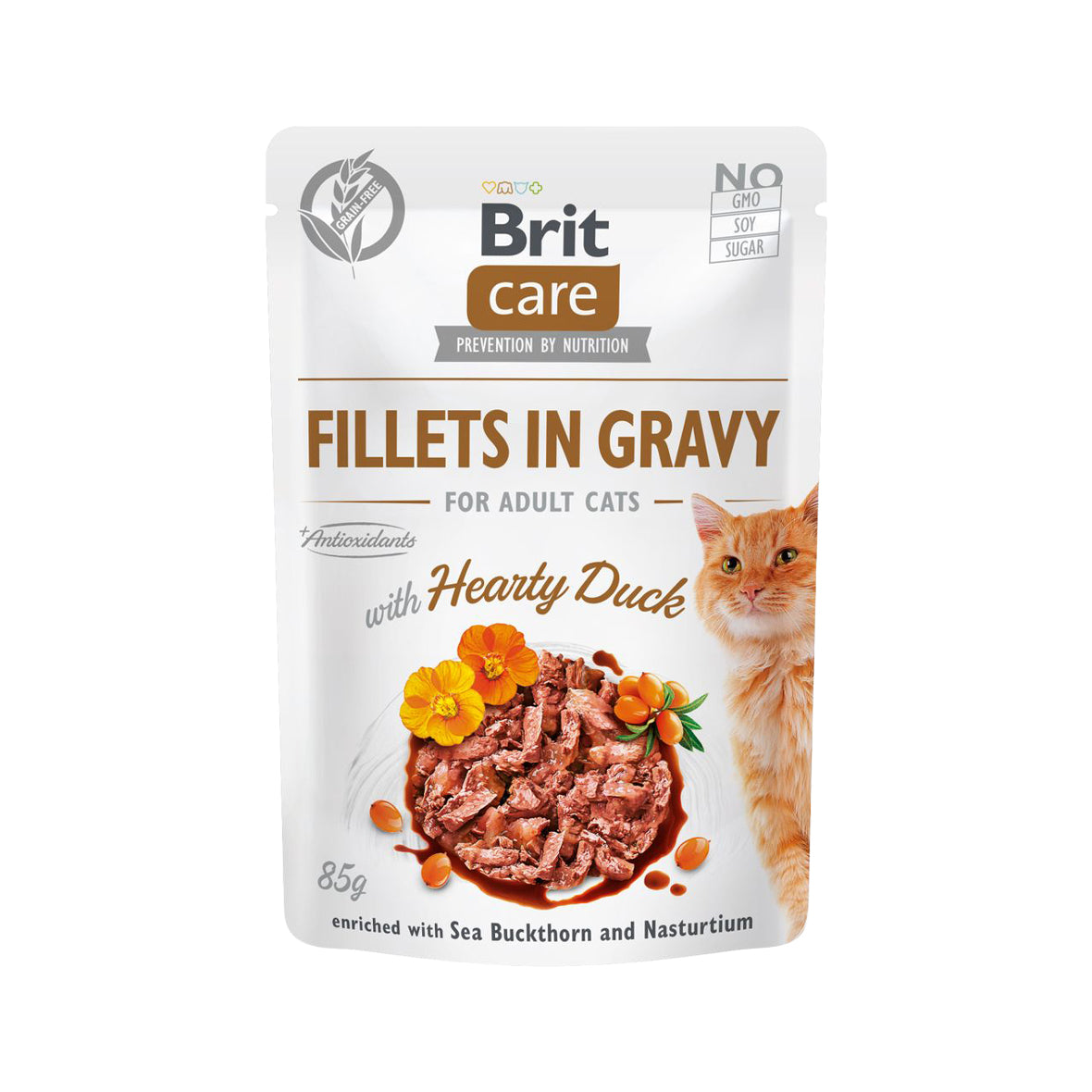 Brit Care For Adult Cat - Fillets in Gravy with Hearty Duck 85g