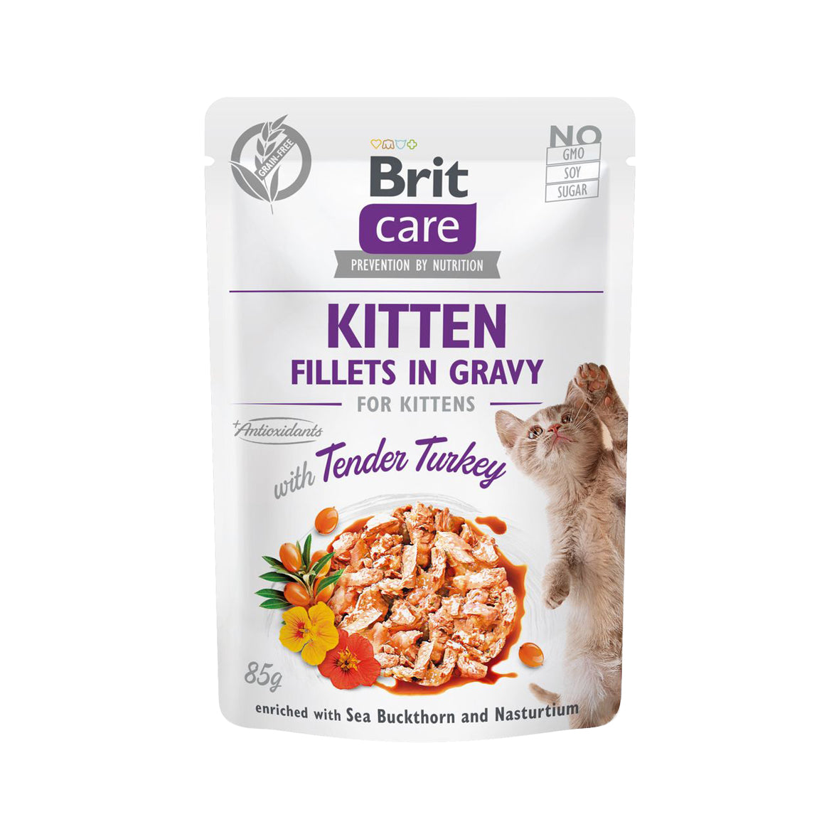 Brit Care For Kitten - Fillets in Jelly with Tender Turkey 85g