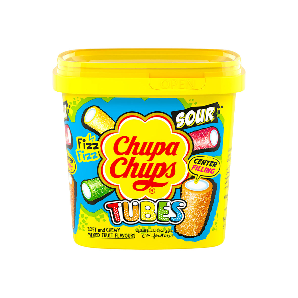 Chupa Chups Sour Tubes Tubs 150g