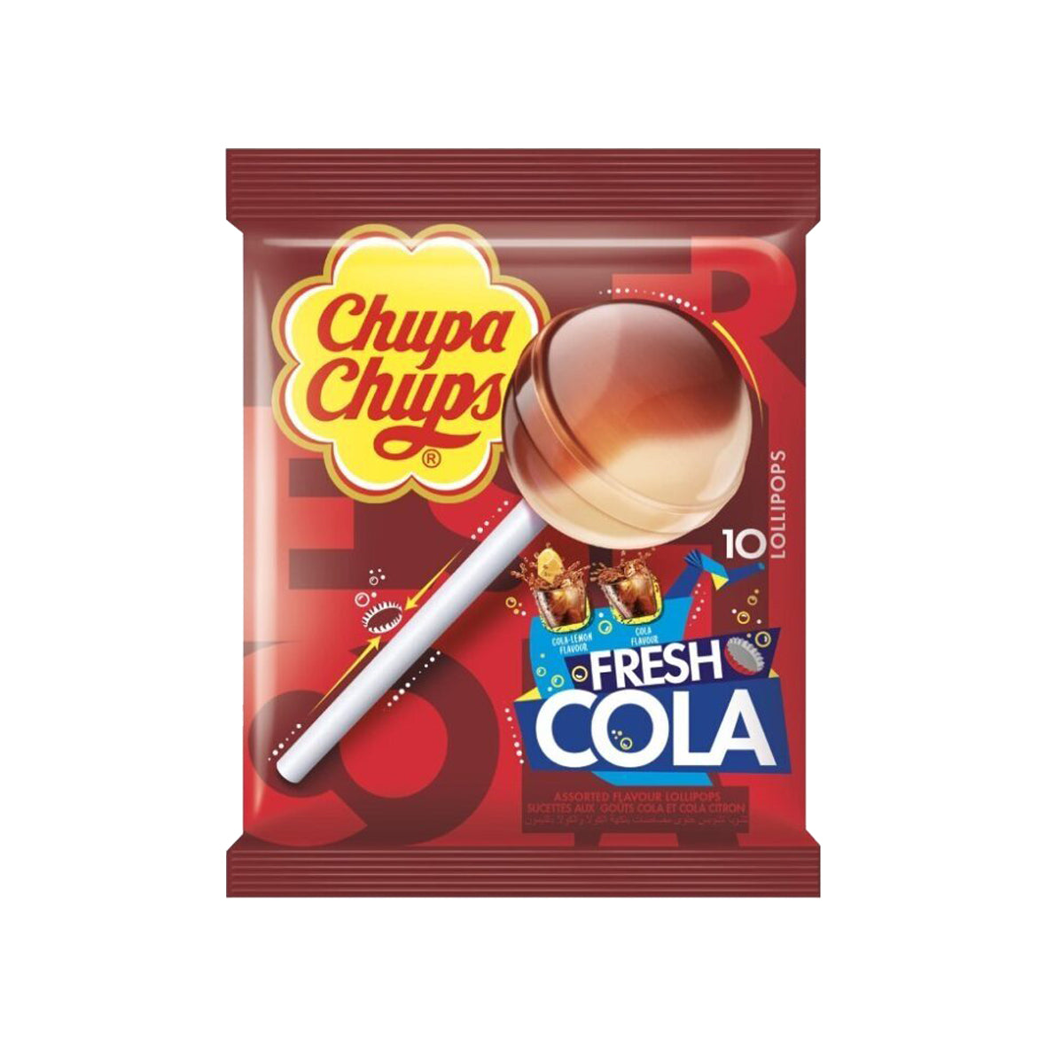 Chupa Chups Bag 10 Lollipops - Cola