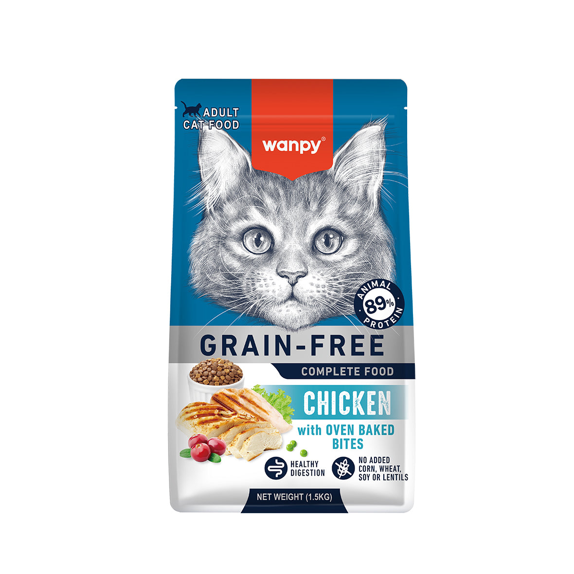 Wanpy Grain Free Dry Food For Adult Cat-Chicken 1.5Kg