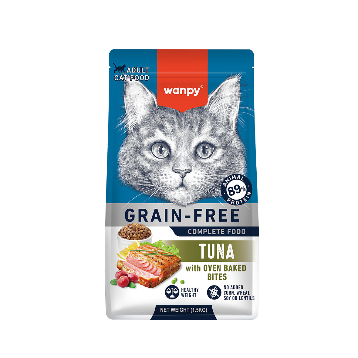 Wanpy Grain Free Dry Food For Adult Cat-Tuna 1.5Kg