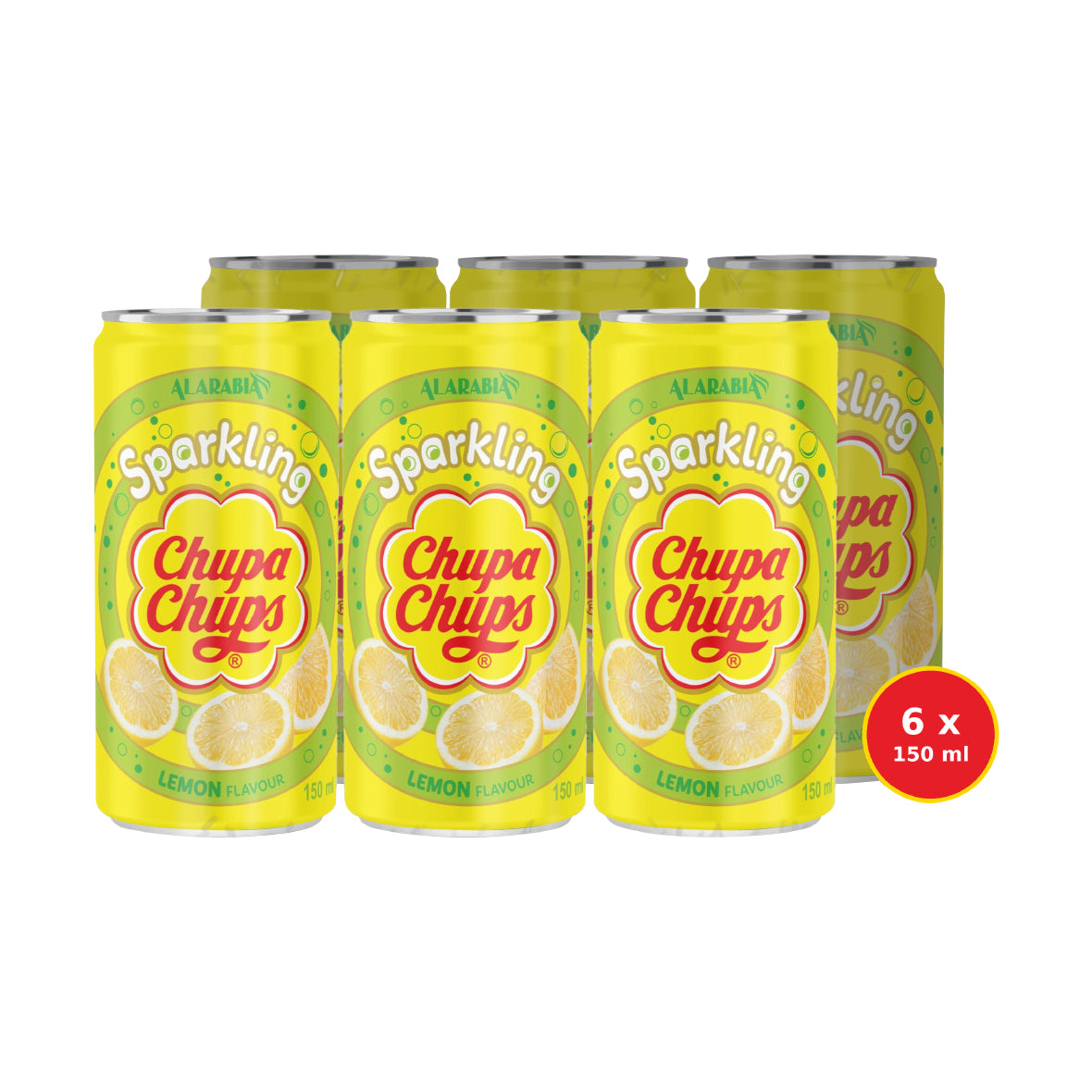 Chupa Chups Sparkling Drinks - Sour Lemon 150ml (Pack of 6)