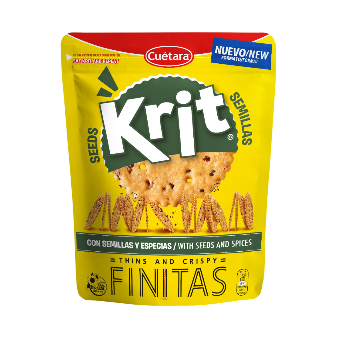 Cuetara Salted Krit Finitas Semillas 150g