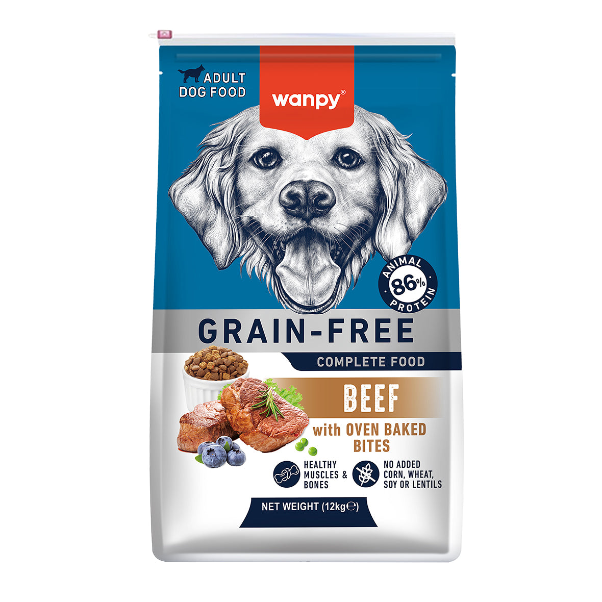 Wanpy Grain Free Dry Food For Adult Dog-Beef 12KG